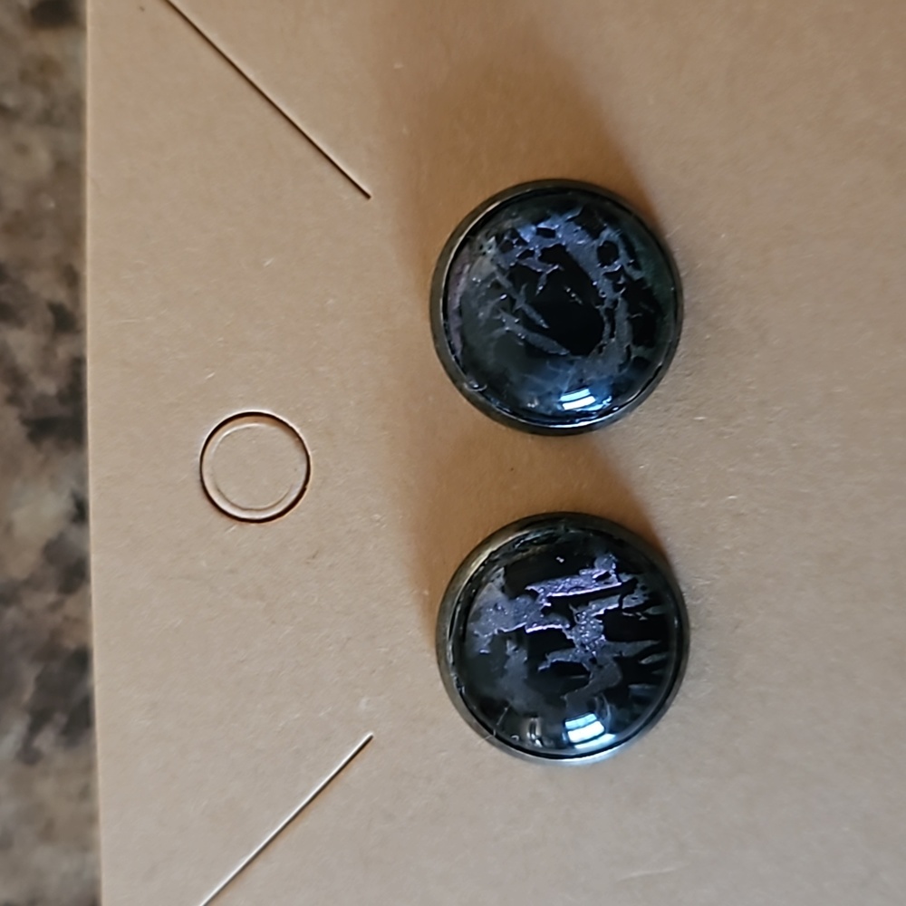 Hand made hand painted cabachon stud earrings